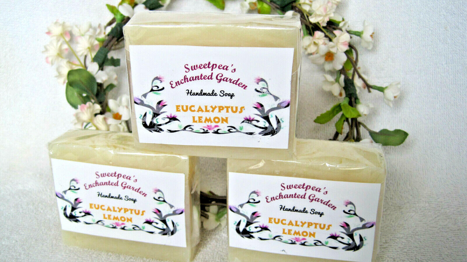 “EUCALYPTUS LEMON” HANDMADE NATURAL & ORGANIC VEGAN SOAP, Travel Size Bars