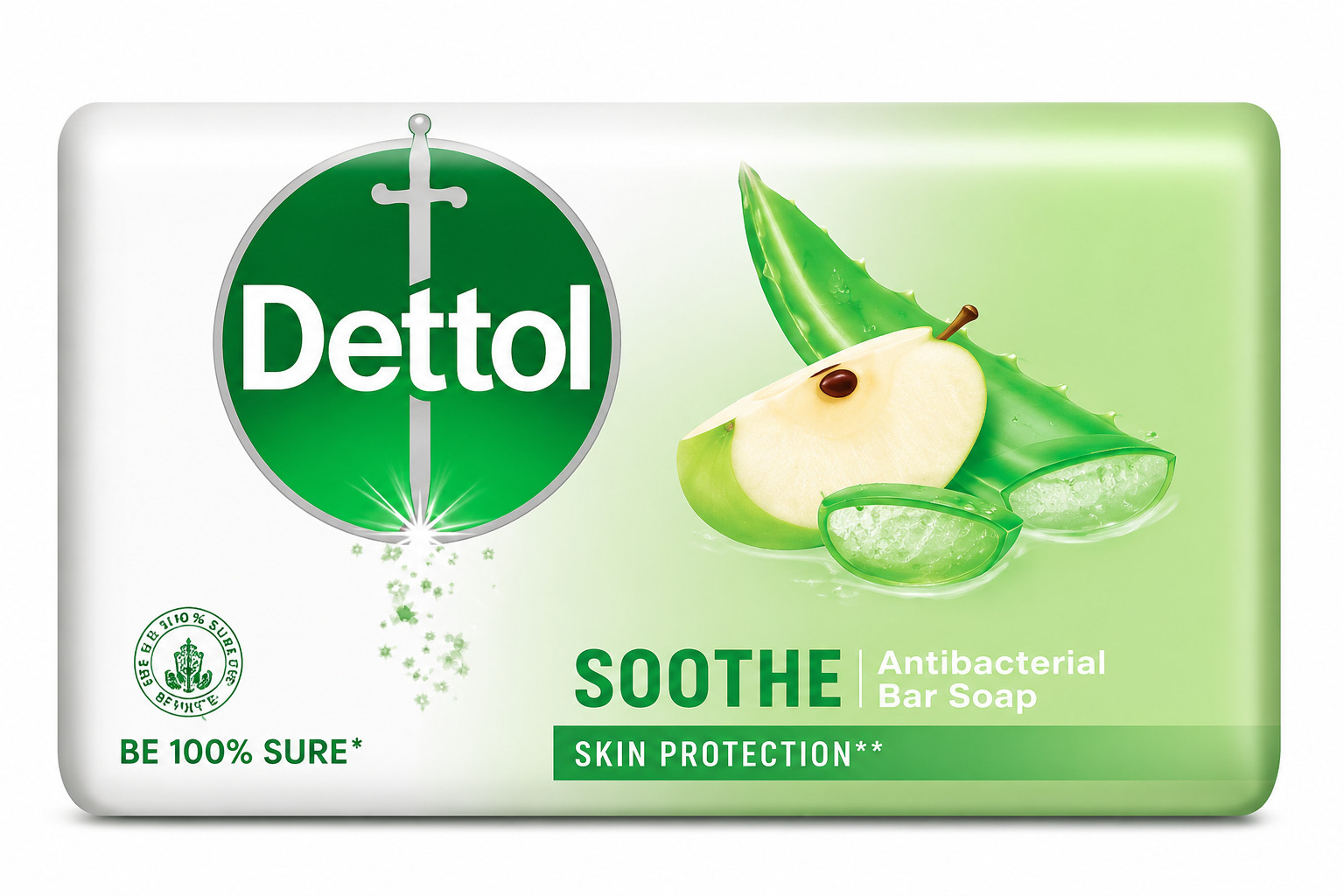 Pack of 8 Dettol Soothe Antibacterial Soap Bar 110g Aloe Vera Bath Soap