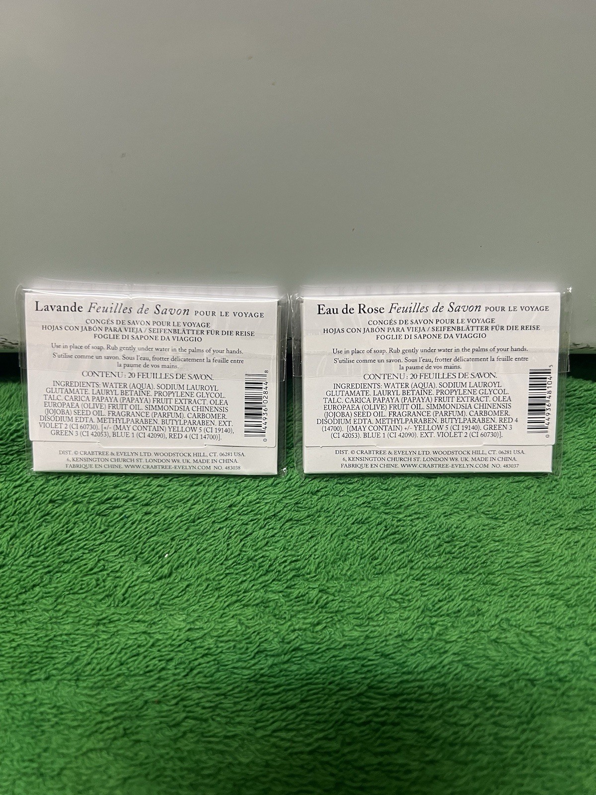 Crabtree & Evelyn Travel Soap Leaves Lavender And Rose 3” X 2” Lot Of 2