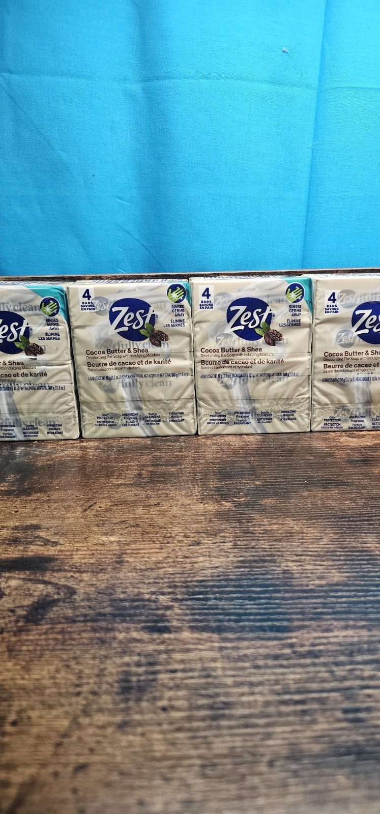 Zest Cocoa Butter & Shea Deodorizing Bar Soap 16 Bars Total 4-Packs x 4 3.2oz