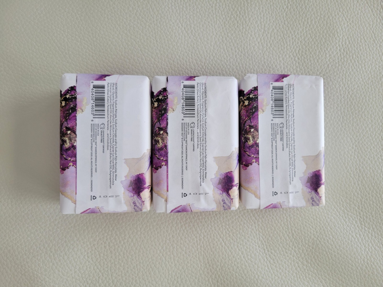 3 Pack Discontinued Beekman 1802 Goat Milk Bar Soap LILAC DREAM 9 oz each