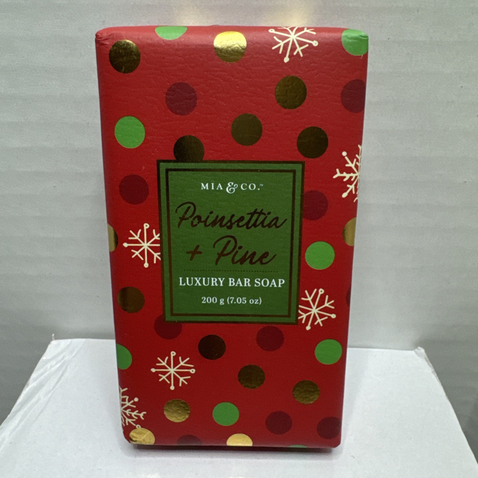 Mia & Co Luxury Bar Poinsettia & Pine Christmas Holiday Stocking Stuffer Gift