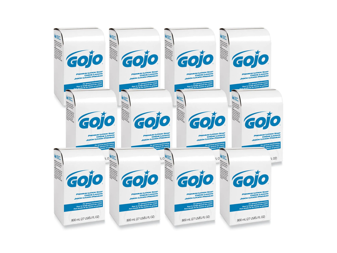 GOJO Premium Lotion Soap, Waterfall – 800 mL Bag-in-Box Refill – 12/Carton 9106-