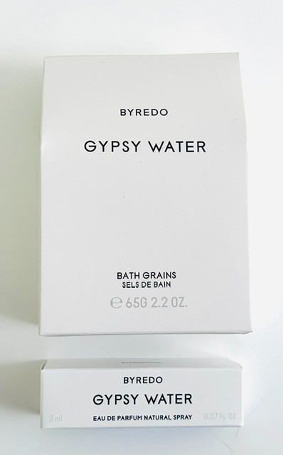 Authentic Byredo Gypsy Water Bath Salt Grains 65g + EDP 2ml Sample Spray Set
