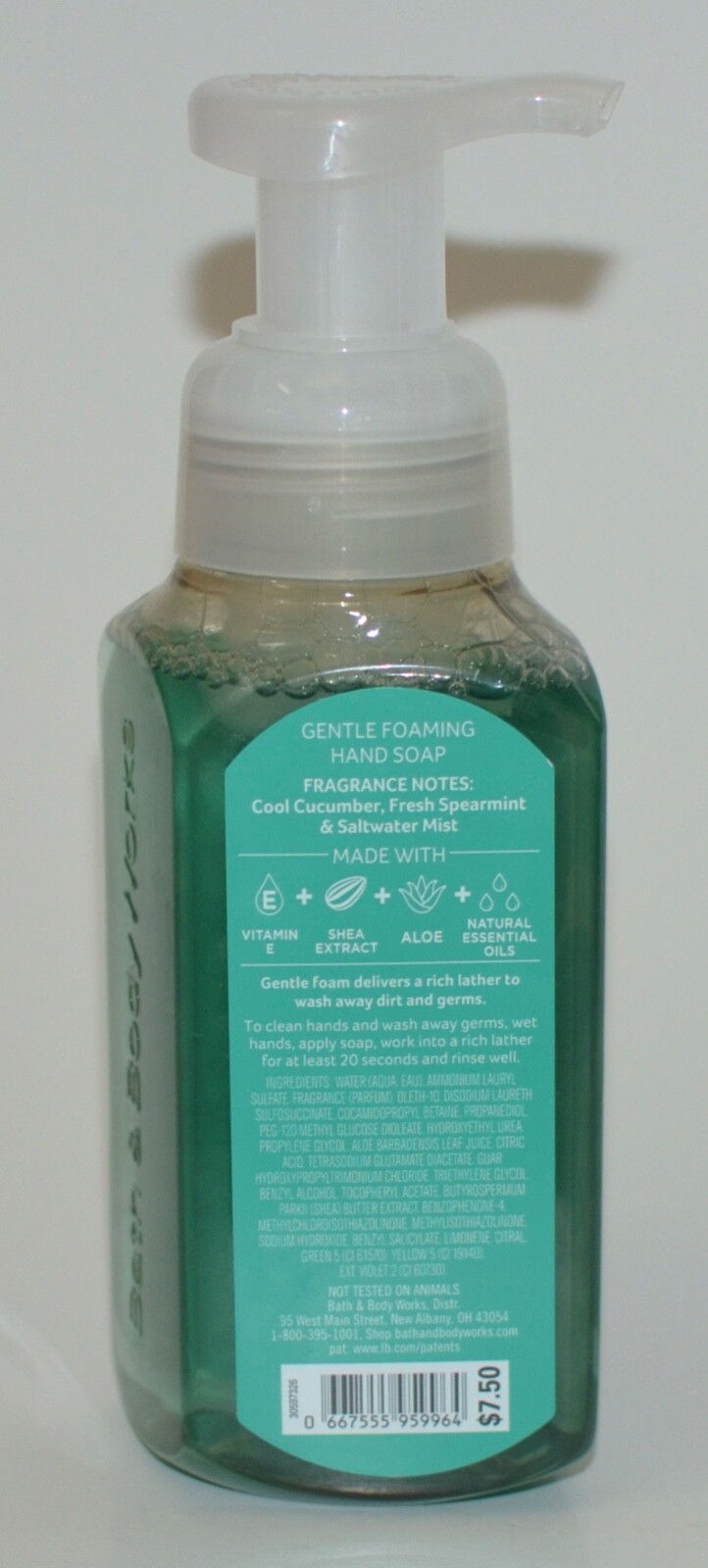 1 NEW BATH & BODY WORKS COOL CUCUMBER MIST GENTLE FOAMING HAND SOAP WASH 8.75 OZ