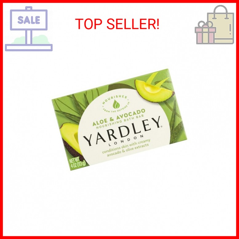Yardley London Nourishing Bath Soap Bar Aloe & Avocado, Conditions Skin with Cre