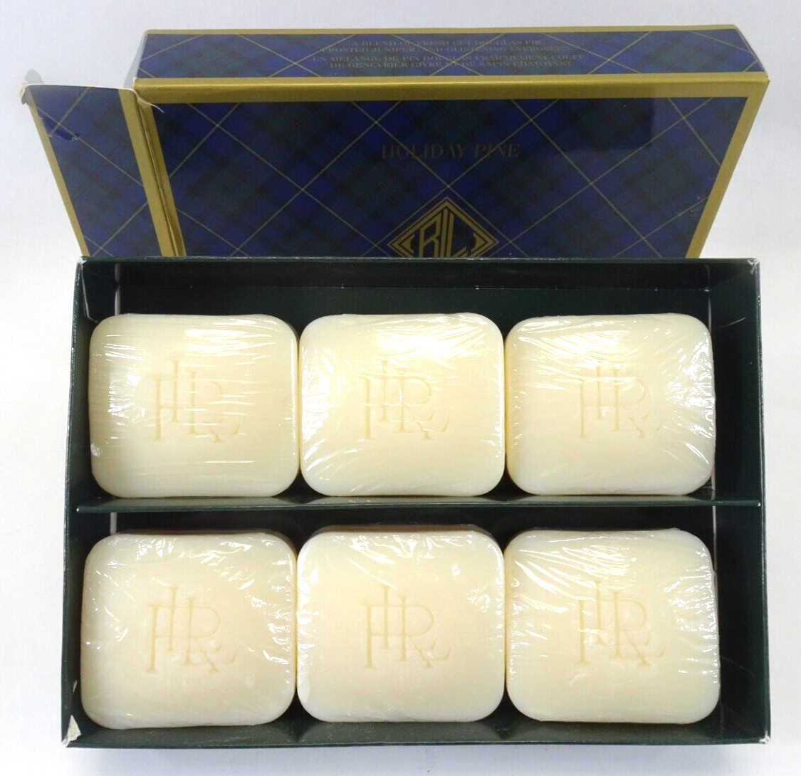 Lauren Ralph Lauren Scented Luxury Soaps ‘HOLIDAY PINE’ (6) FACTORY SEALED SOAPS