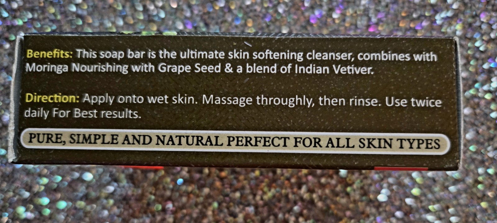 Moringa & Grapeseed Oil Bar Dosp 3.8oz Vegetable Base
