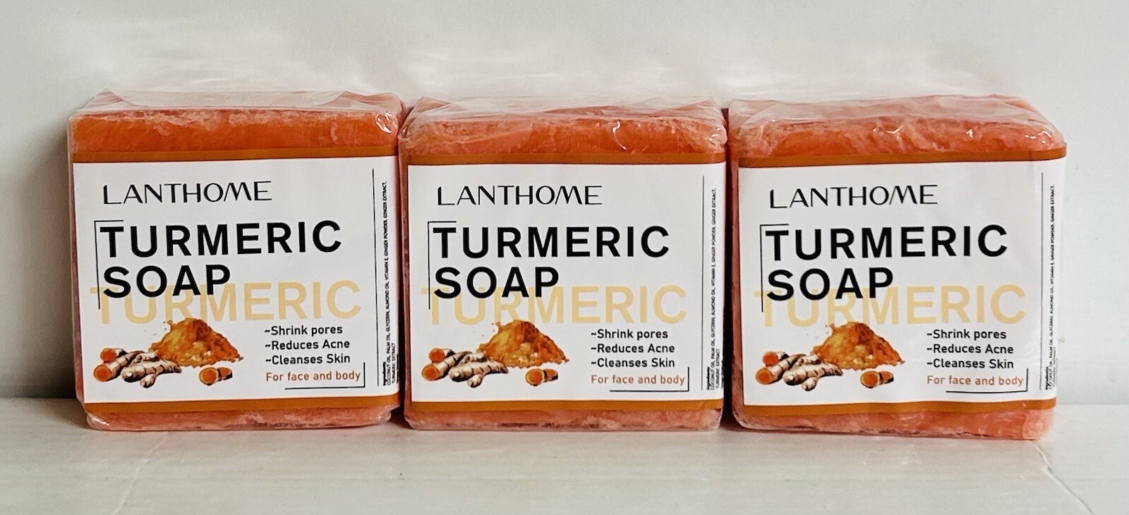 3-Pack ~ Turmeric Soap for Face & Body 100 g Each