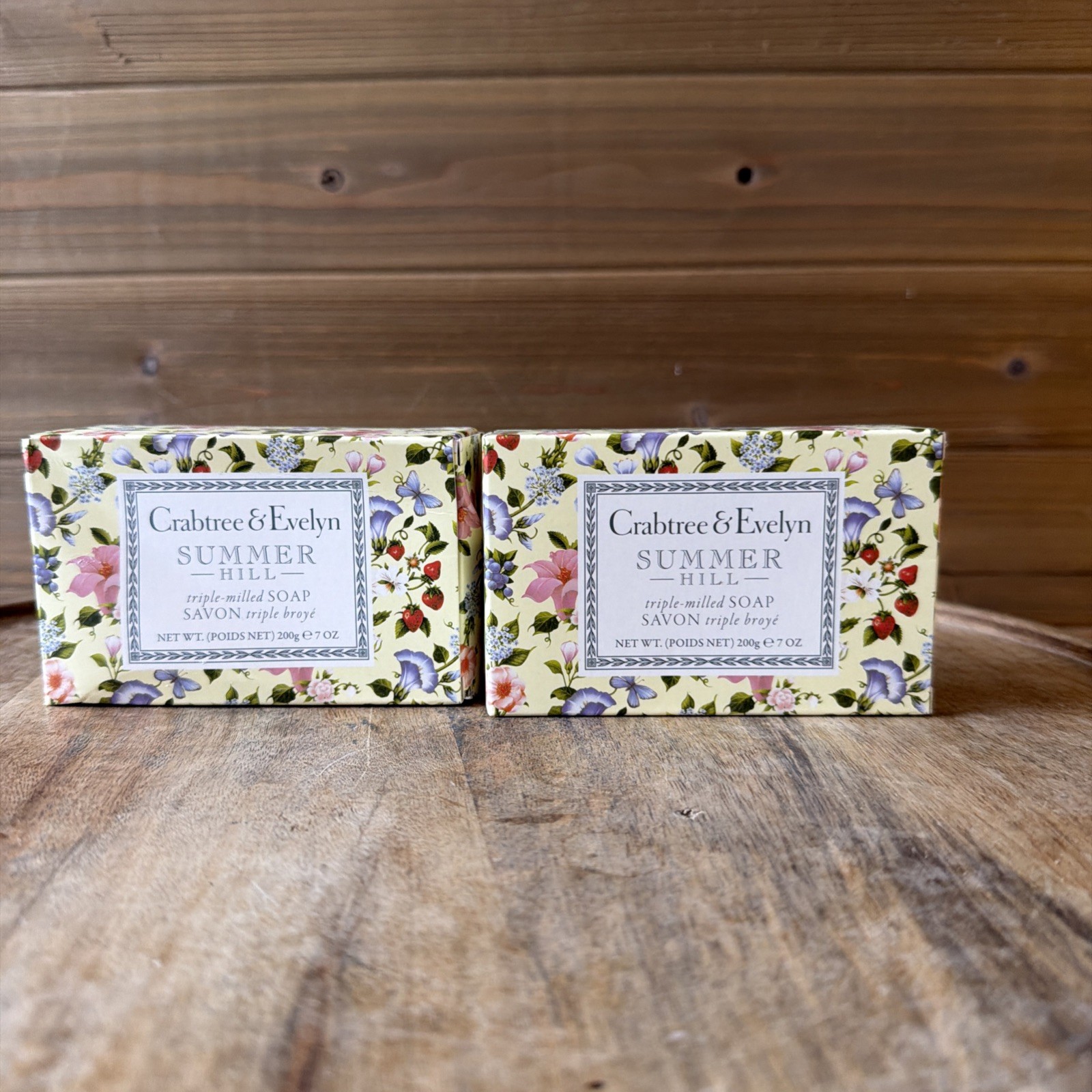 Crabtree & Evelyn Summer Hill Triple Milled Soap 2 Pack | 7 oz Bars | Floral Lux