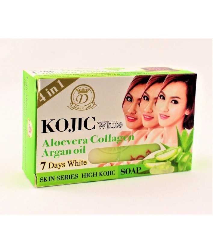 4 in 1 Kojic white Aloe Vera Collagen Argan Oil 7 days whitening Soap (1 Bar)