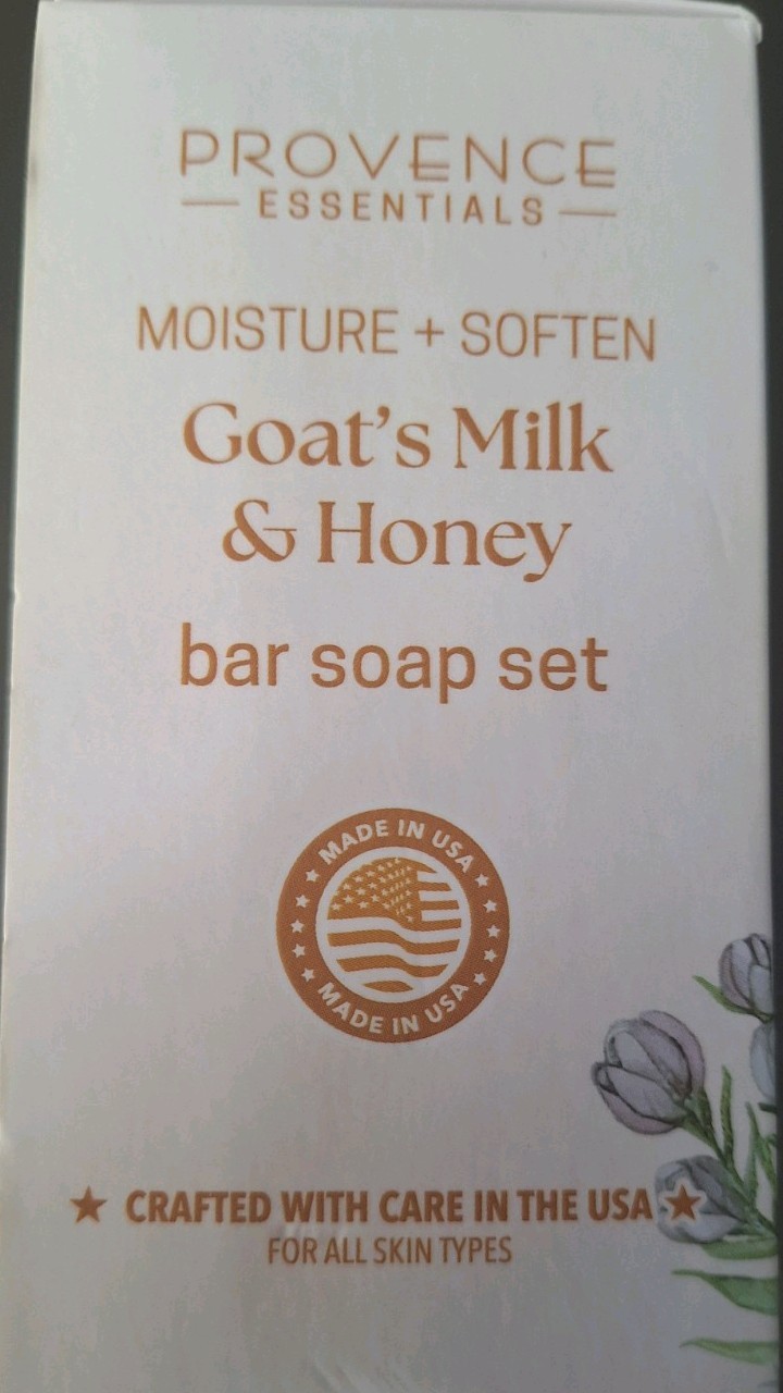 Provence Essentials Goat’s Milk & Honey Organic 3-Bar Soap Set All Skin Types