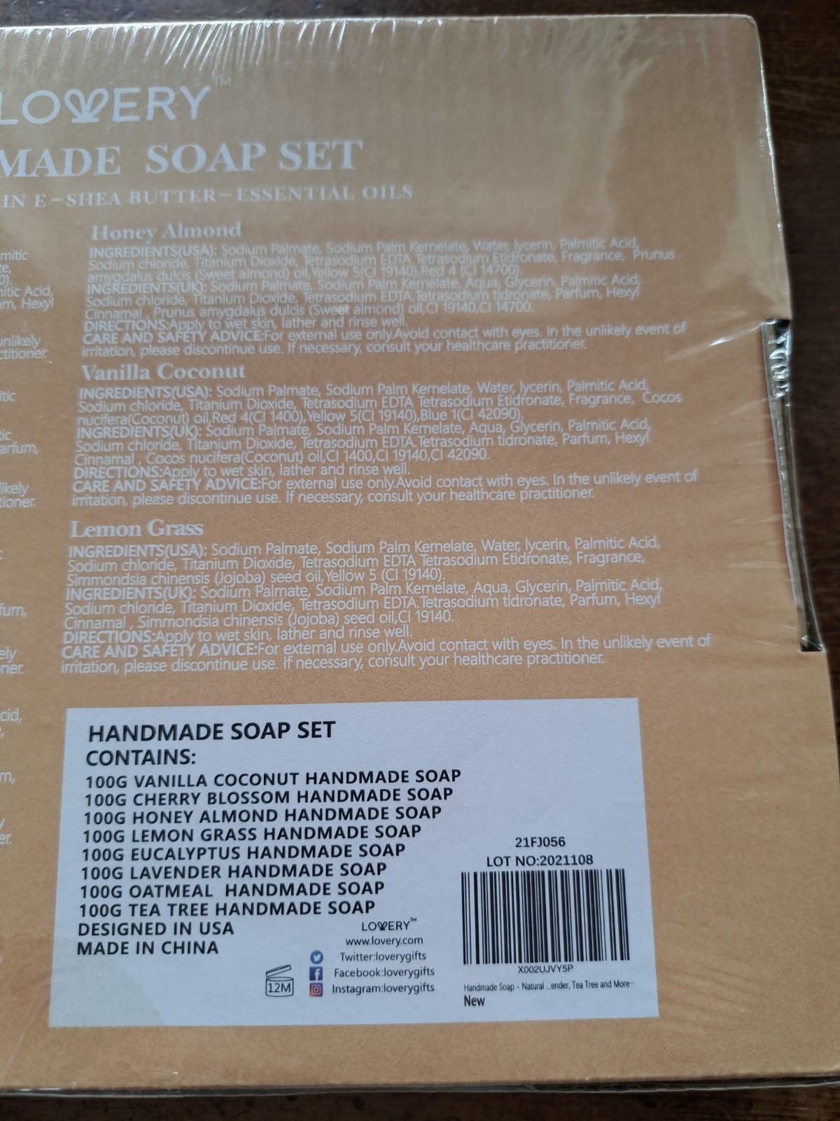 New Lovery 8 Piece Handmade Soap Gift Set Various Scents Sealed