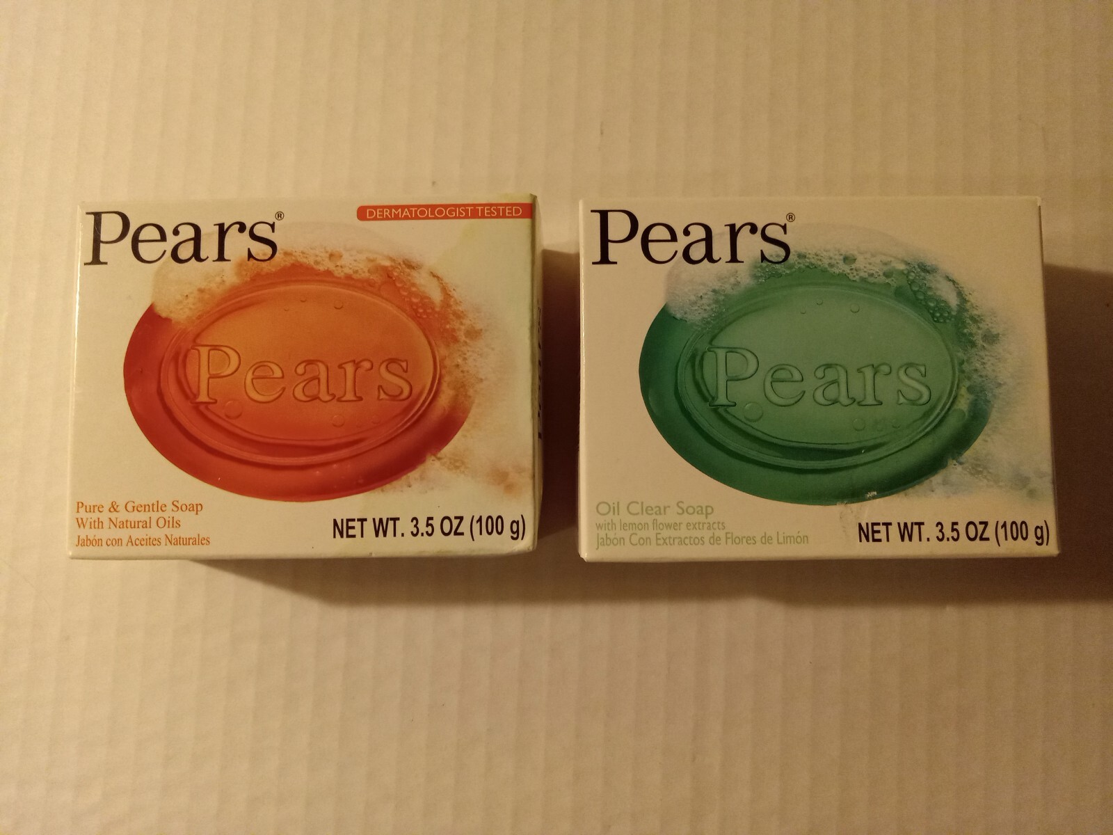 Unilever Pears Bar Soap Lot Of 2 Different Varieties 3.5oz Bars