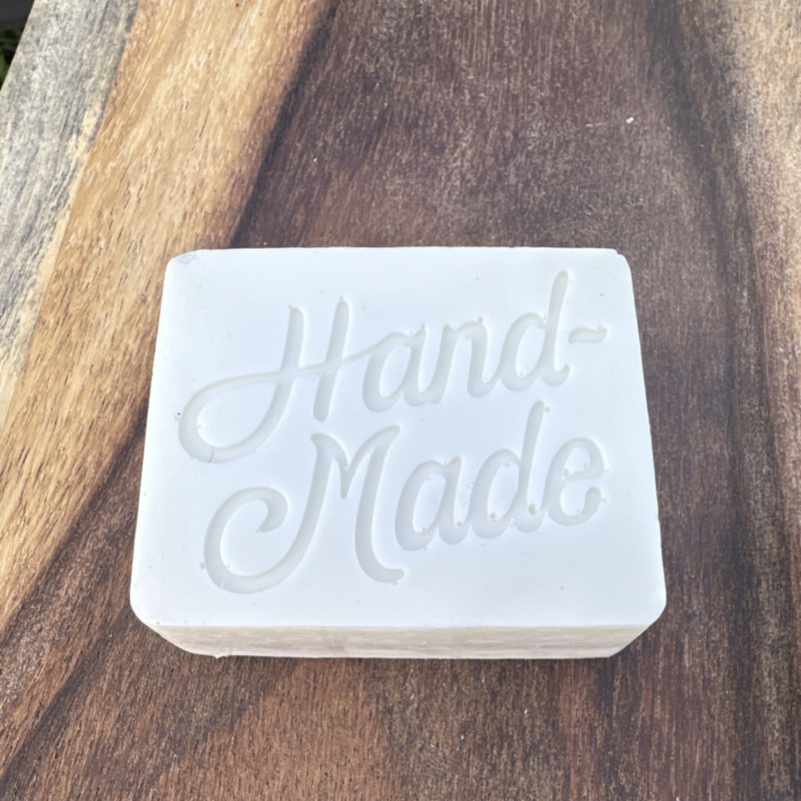 Homemade Handmade White Rectangular Solid TALLOW soap bar