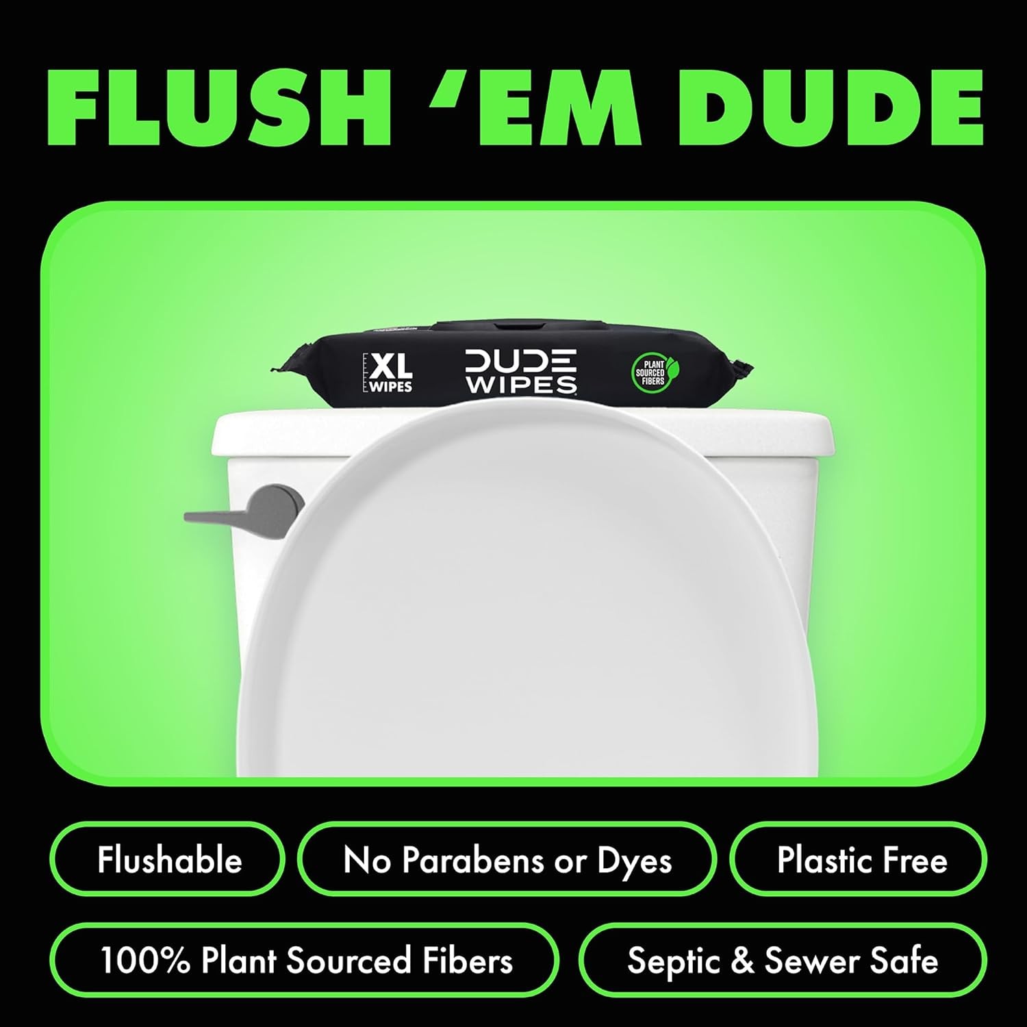 DUDE Wipes – 6 Pack – XL 48 Count Each Herbal Relief