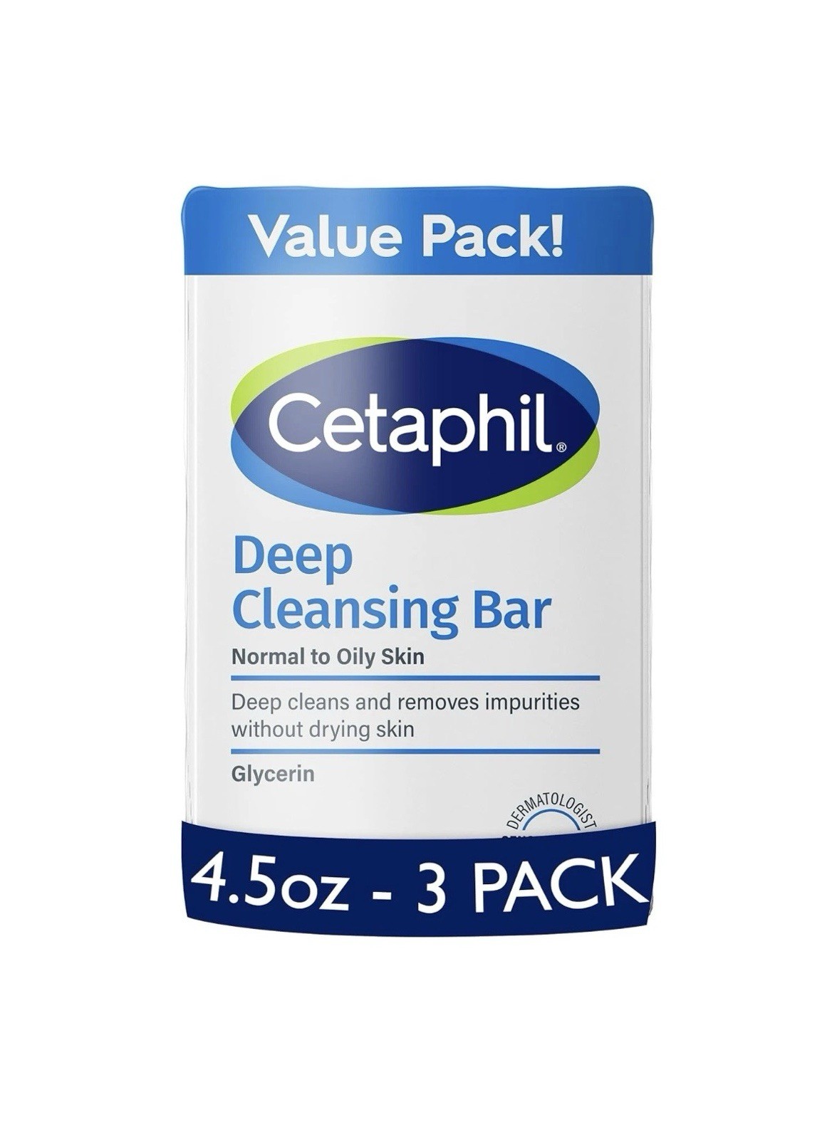 Cetaphil Deep/Gentle Cleansing Soap Bar, Value Pack (3)