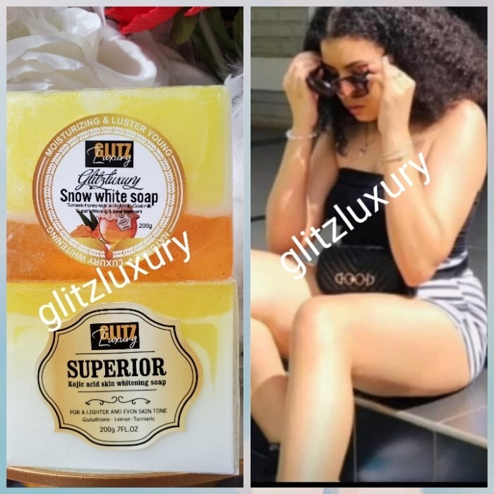 2pcs Glitzluxury superior white & snow White turmeric soap. Body & face,