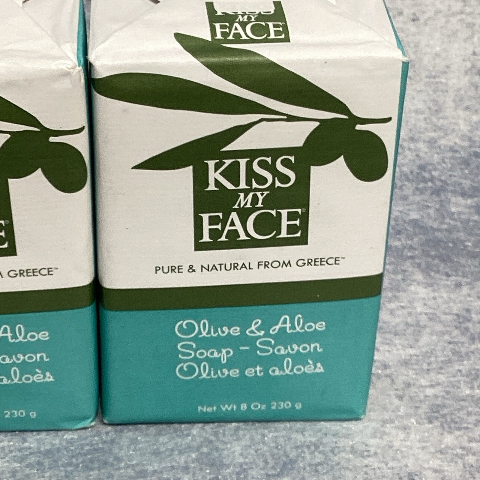 TWO New Kiss My Face Olive & Aloe Soap Bars Cruelty Free Vegan 8 oz ea