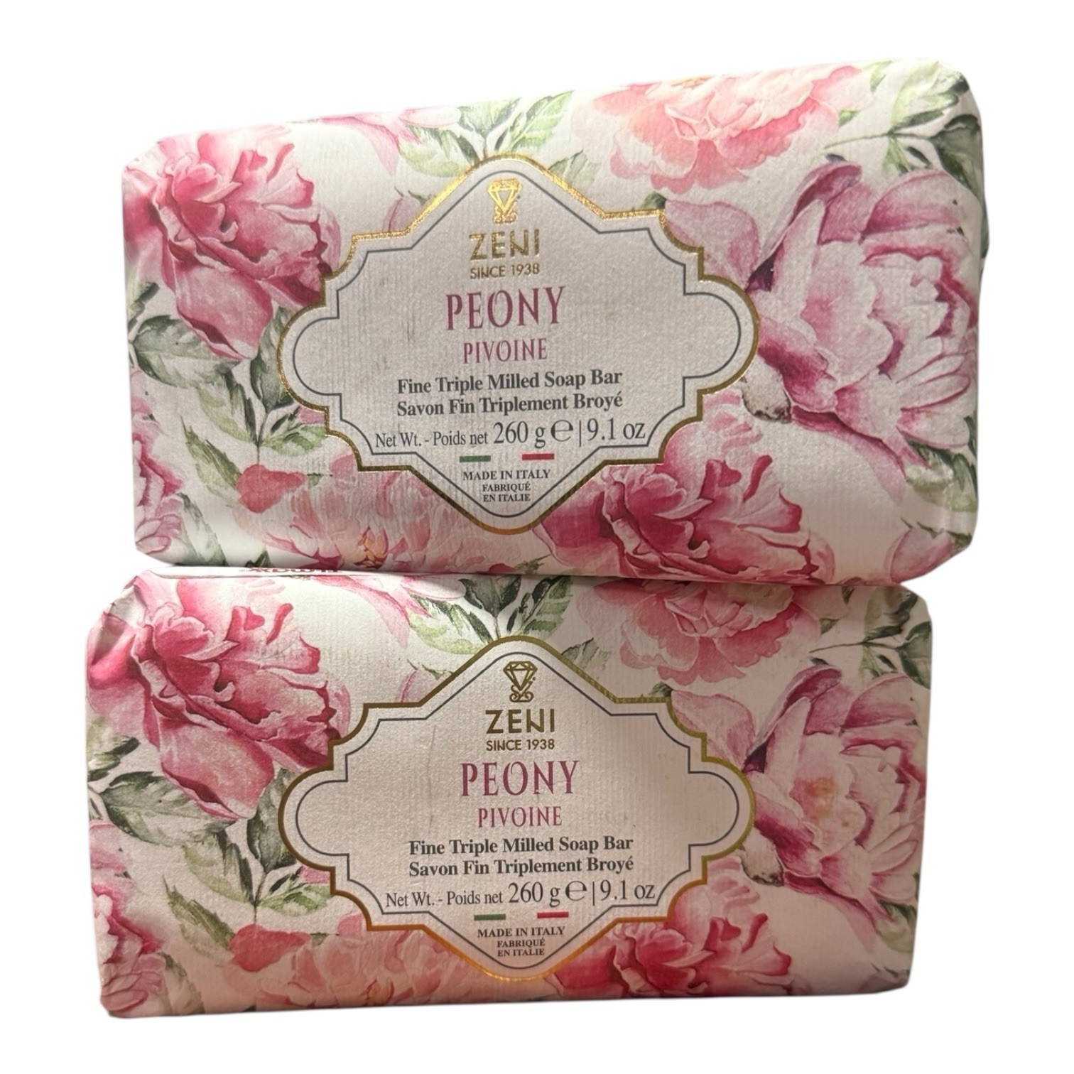 2 Italian Luxury Soap Zeni Bar Rare Peony Pivoine Out Of Stock H2F Triple Milled