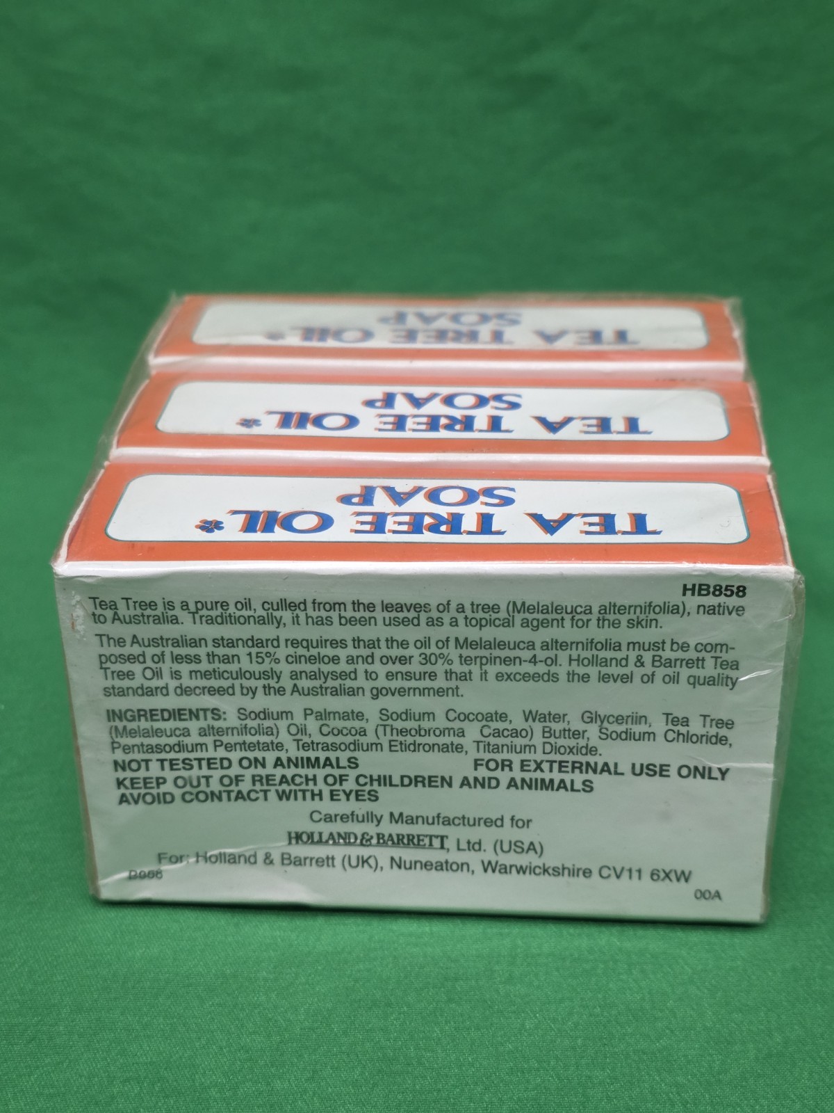 Tea Tree Soap Bar Natural Deep Cleansing Herbal Soap Body & Feet 3 2.5oz Bars