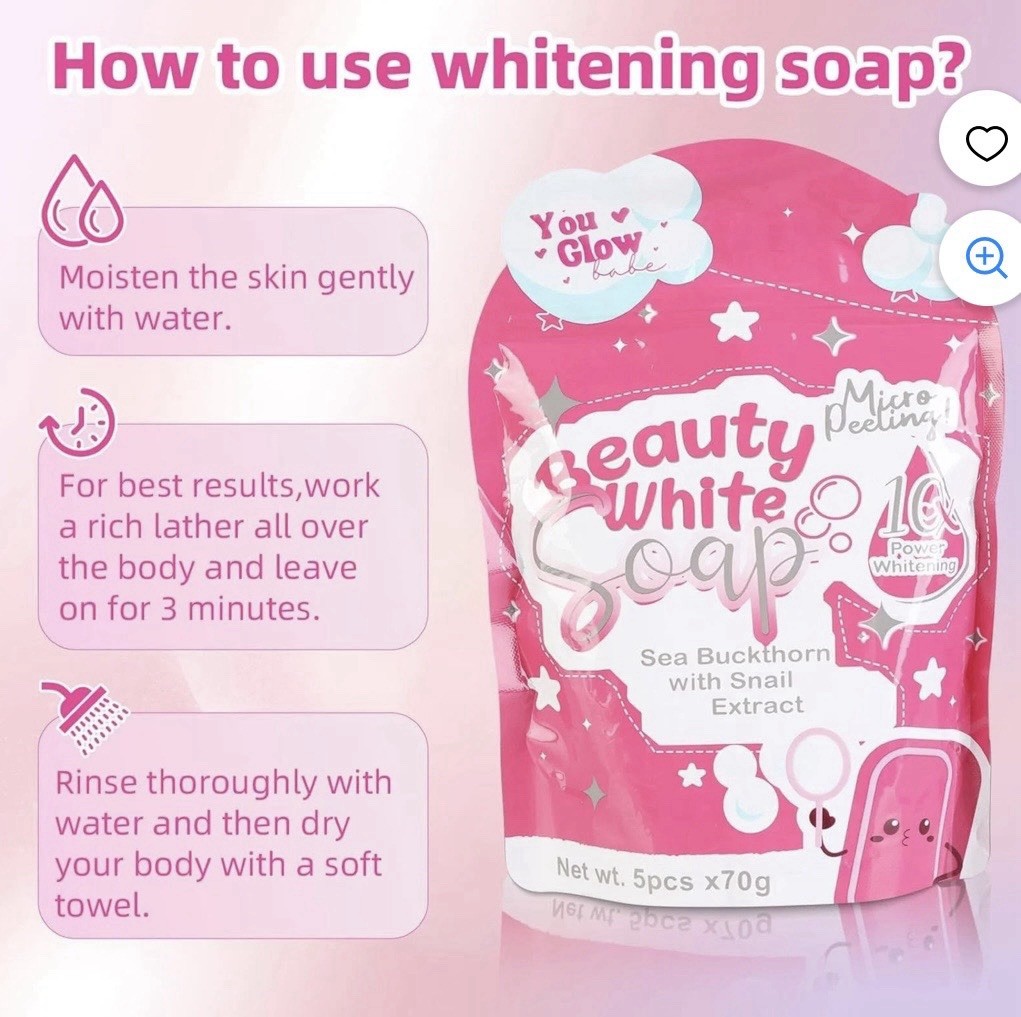 Beauty White Soap by You Glow Babe/ 1 Year Supply / 10 Bars/ 2 Pack