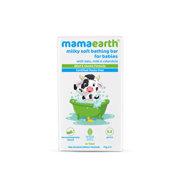 Mamaearth Milky Soft Bathing Bar for Babies 75gms Each Pack of 2