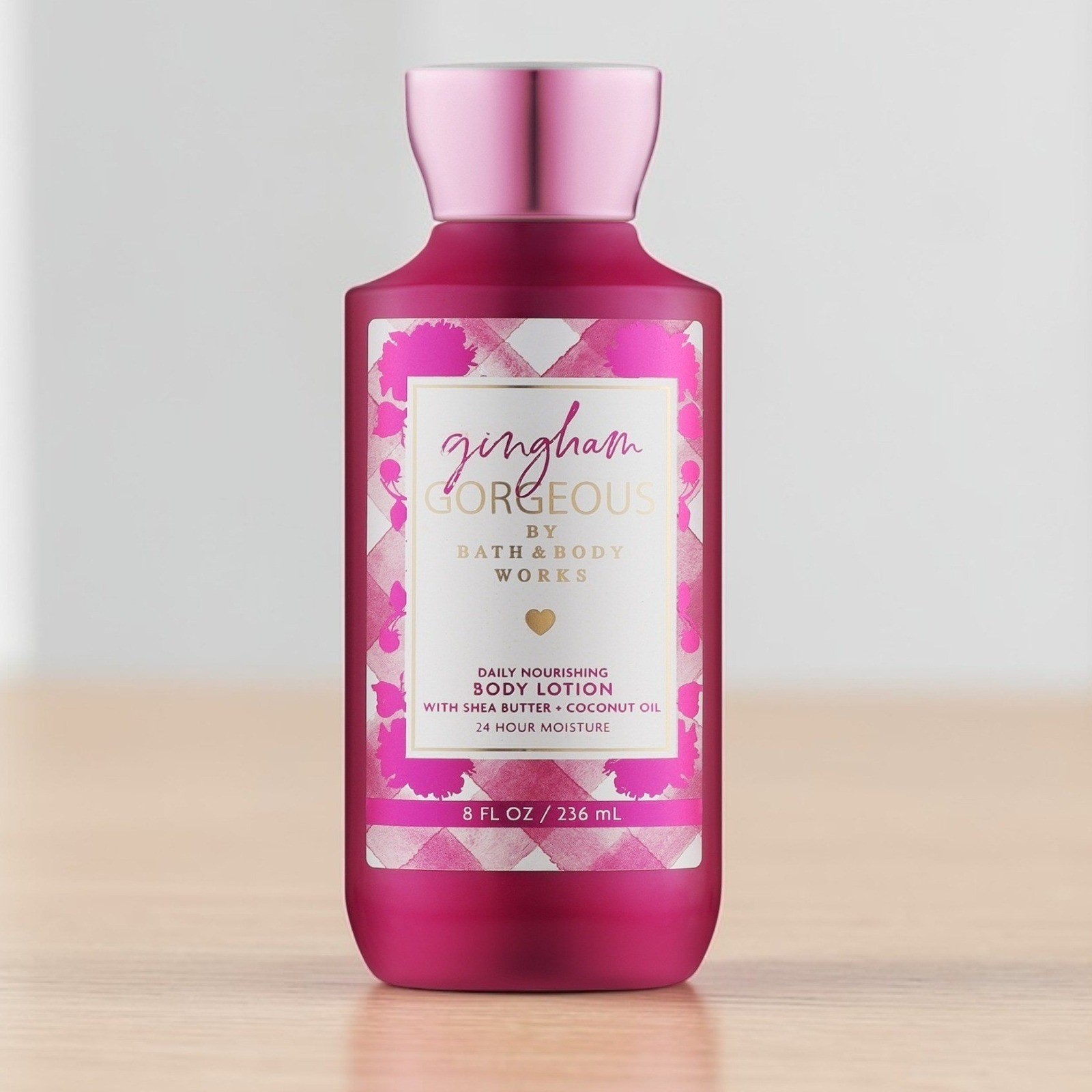 Bath & Body Works Gingham Gorgeous Daily Nourishing Body Lotion 8oz Pink Floral