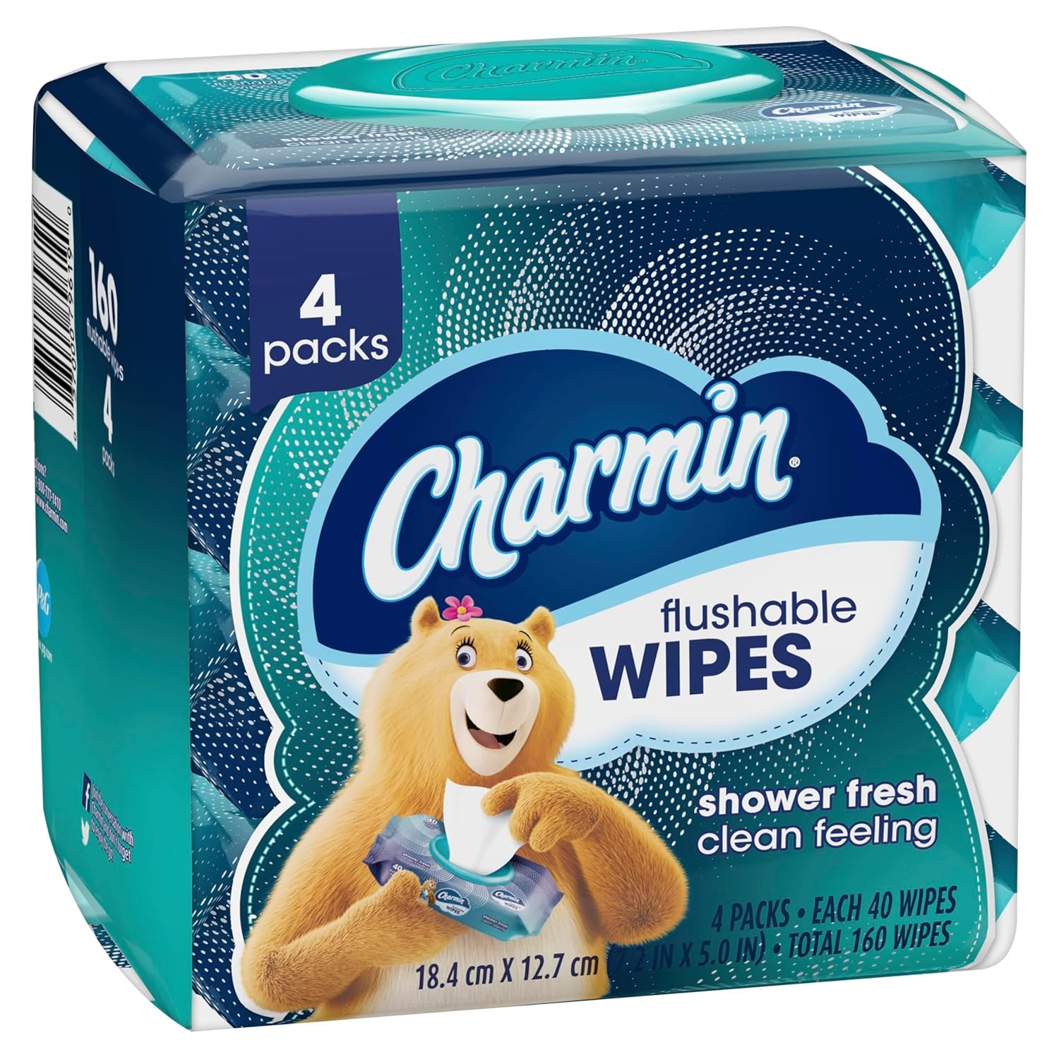 Charmin Flushable Wipes, 160 Total Wipes (4 Packs of 40)