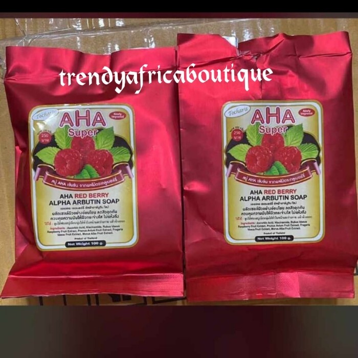 X 1 soap AHA super red berry face and body soap. 100g