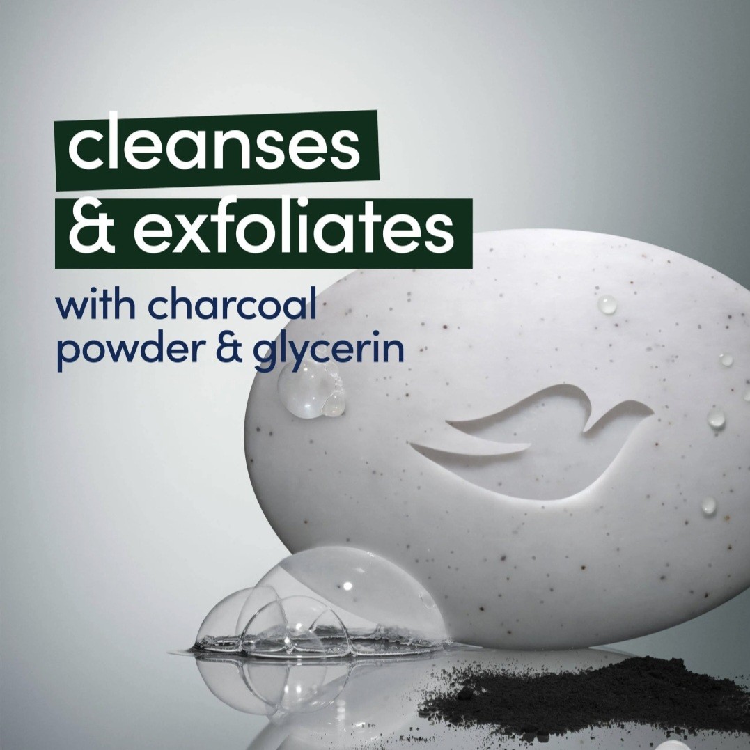 🩶 DOVE (3-BARS) 3.17 Oz. 🪨🫧 ●DEEP EXFOLIATING● Charcoal & Glycerin Bar 🪨🫧.