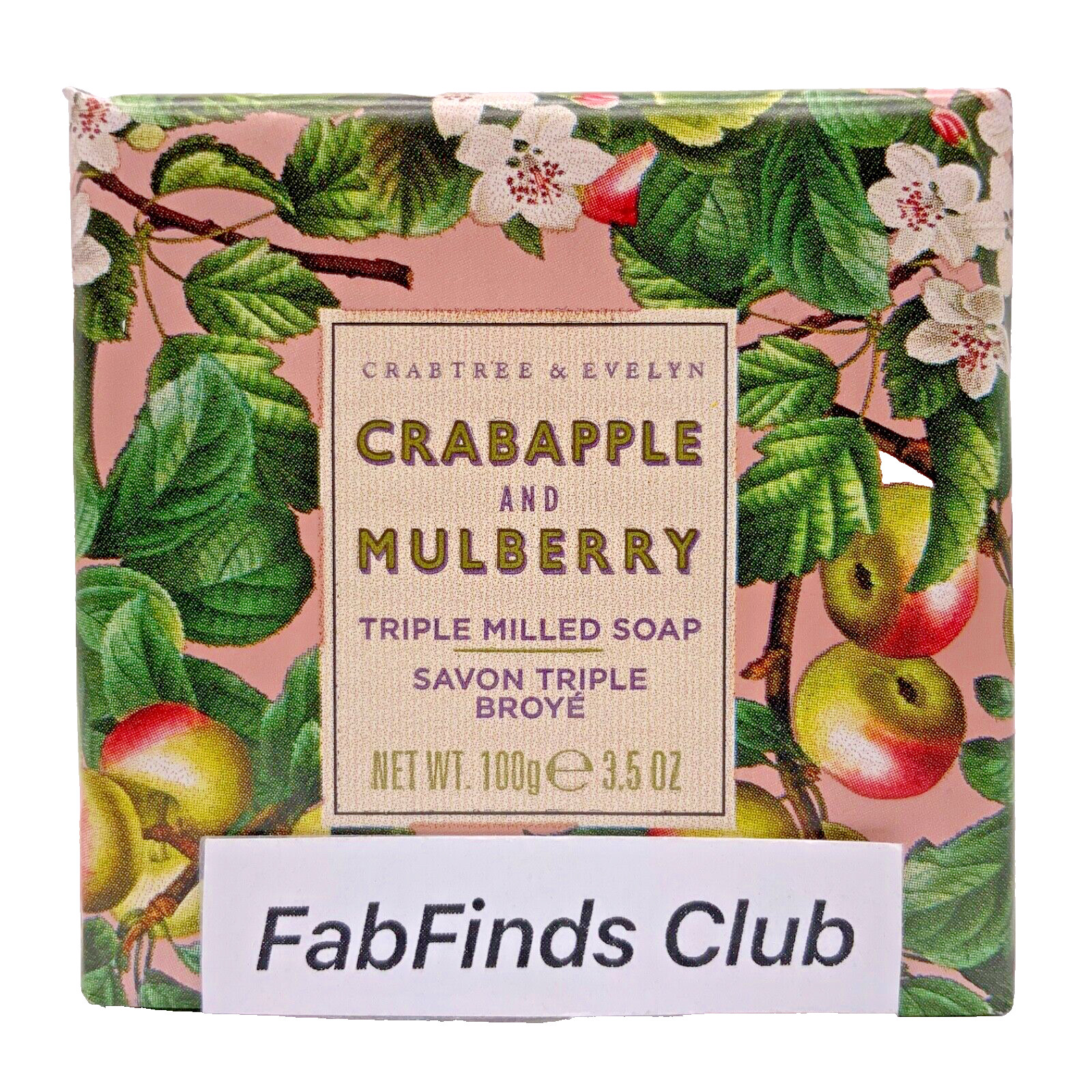Crabtree & Evelyn Bar Soap Crabapple Mulberry Triple Milled 4×3.5oz