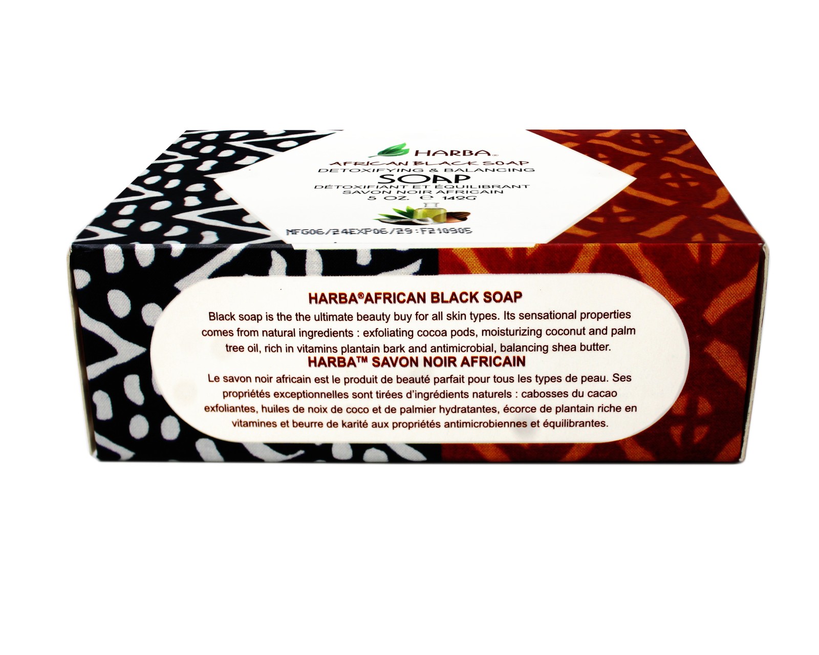 Harba Bath Soap African Black, Detoxifying & Balancing, 5 OZ (142g) – 6 Pack