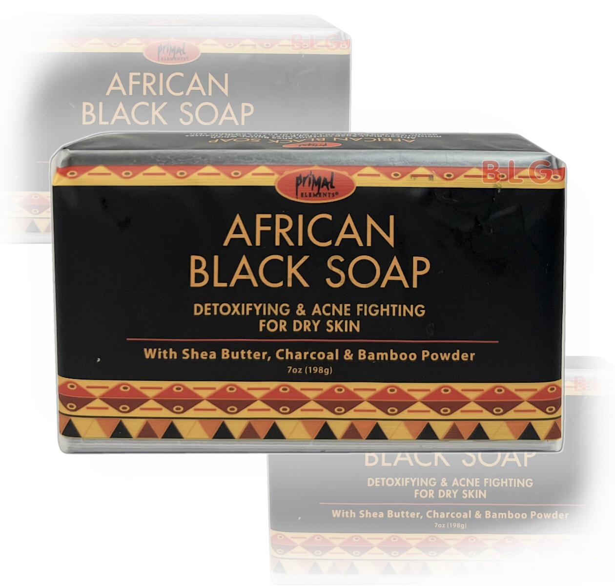 AFRICAN BLACK SOAP Detoxifying Acne Fighting For Dry Skin Shea Butter & Charcoal