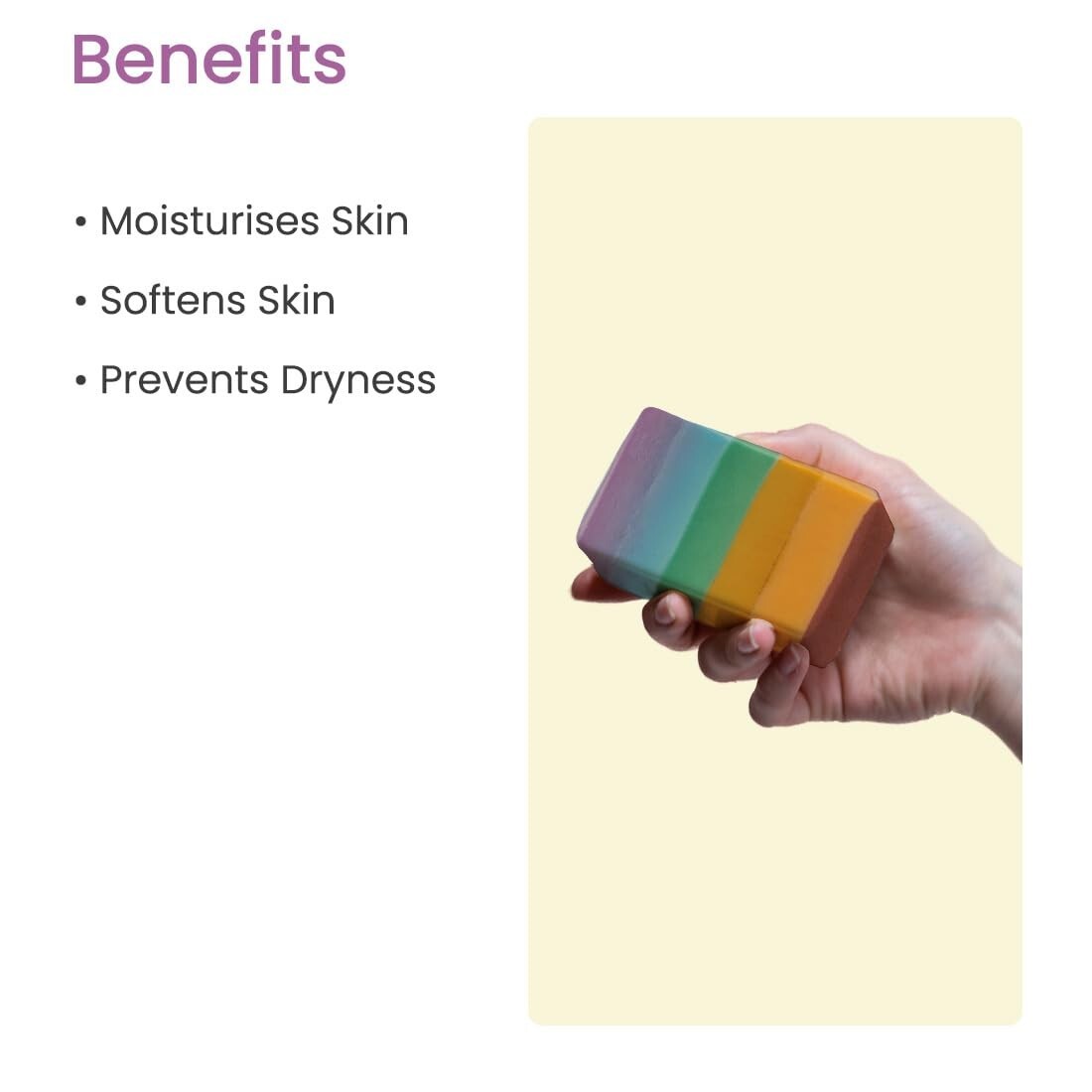 Earth Rhythm Rainbow Goat Milk Soap Moisturises Soften the Skin Gentle Body100g