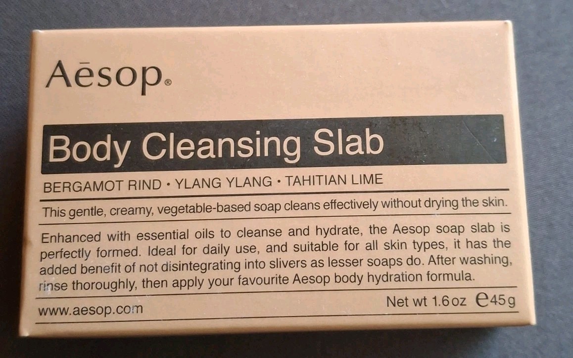 Aesop Body Cleansing Bar Soap Travel Mini Hotel 1.6 Oz Bergamot Tahitian Lime 🆕