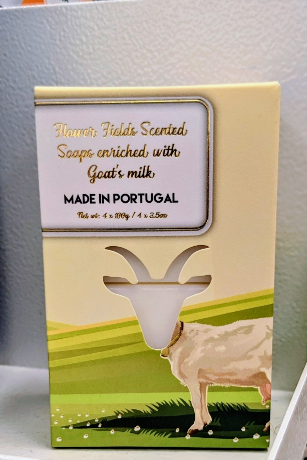 Goat Milk Bar soap Flower Fields Scented Pack Of 4 /100g Made In Portugal