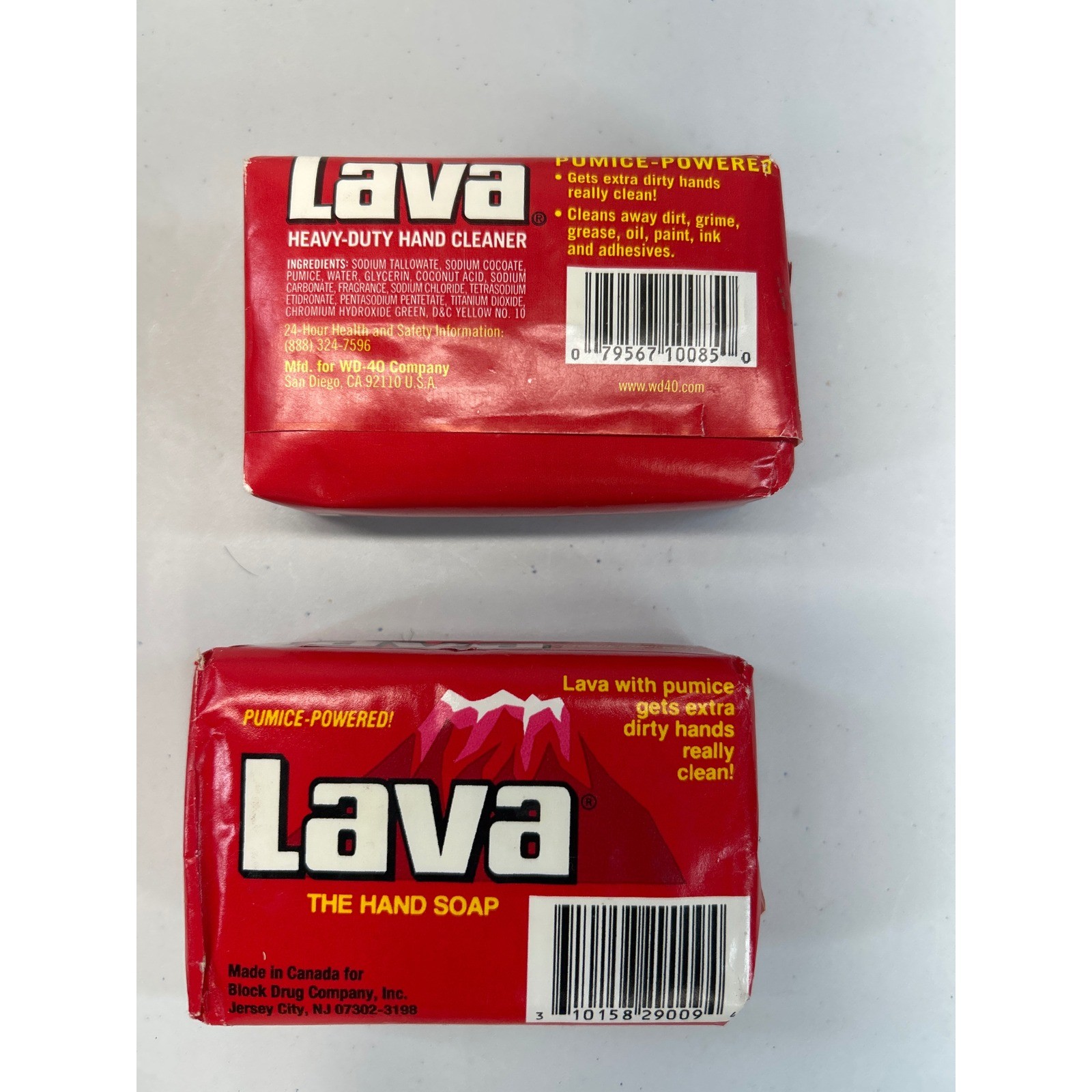 Vintage Lava Pumice Hand Soap Bar 2 Pack 5.75oz Heavy Duty Grease Grime Remover