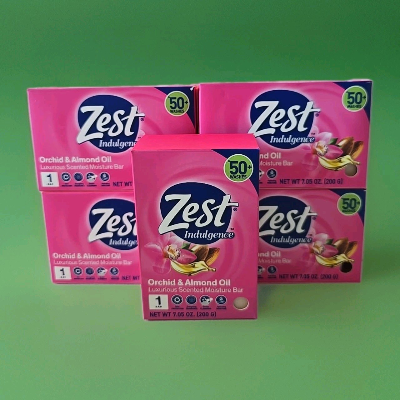 5 ZEST Bar Soap Moisturizing Lush Orchid Almond Oil Large Bars 7.05oz Indulgenc