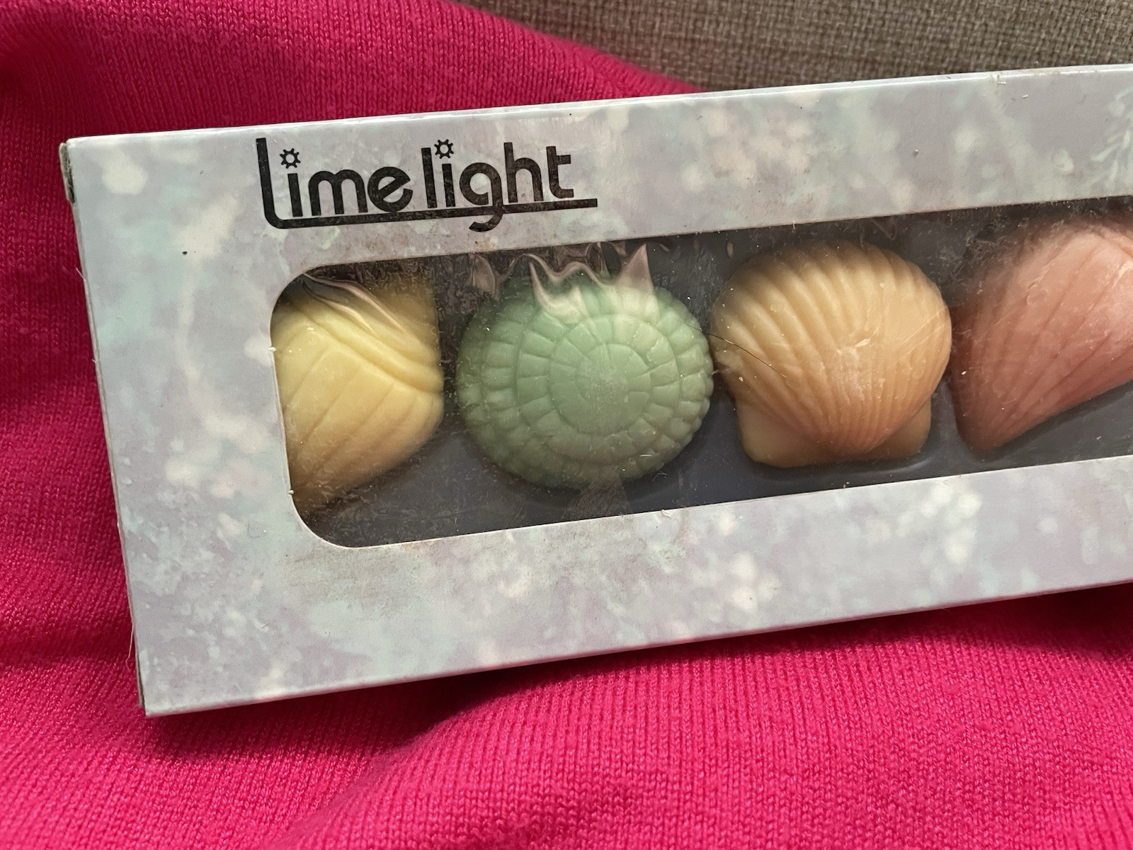 Nip! Lime light, fine perfumed vintage hand soaps, seashells
