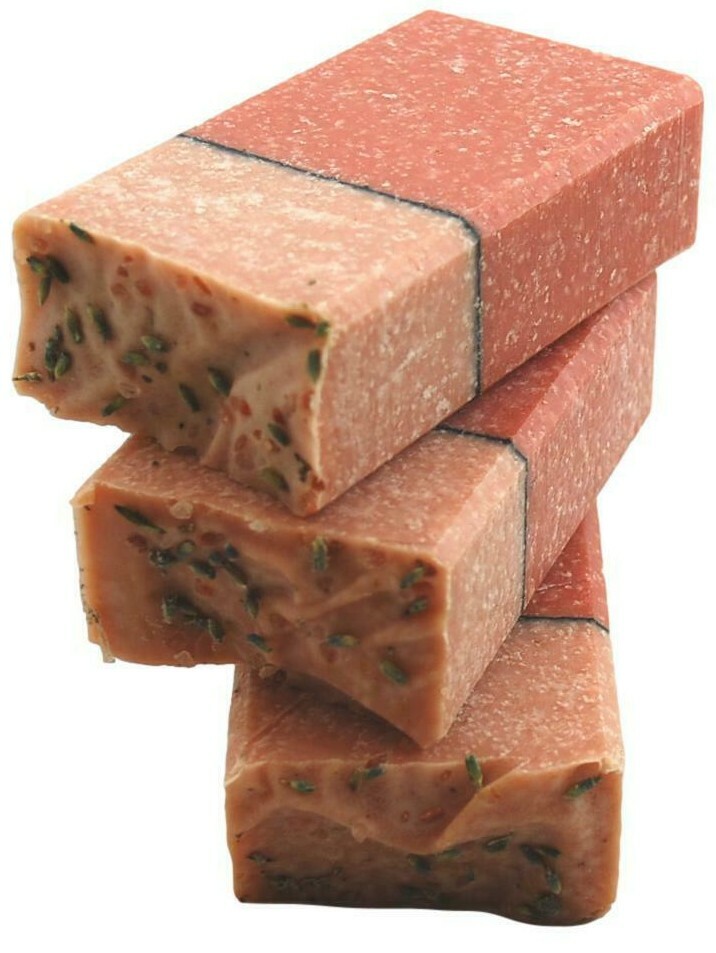 Himalayan Pink Salt bar soap. With Rose geranium, Bergamot and lavender oils.