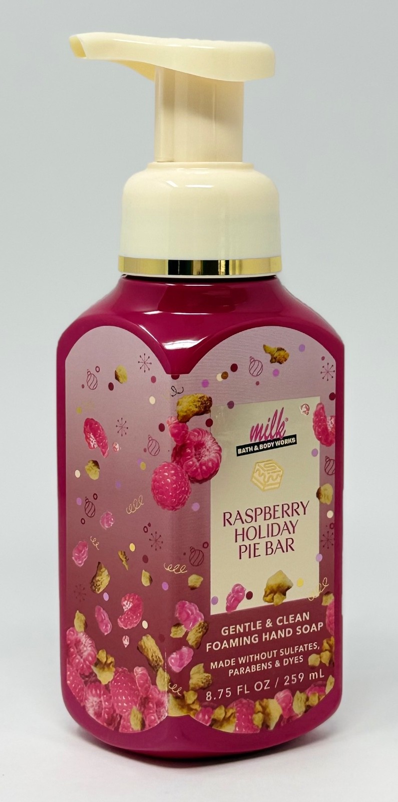 1 BATH BODY WORKS RASPBERRY HOLIDAY PIE BAR GENTLE CLEAN FOAMING HAND SOAP WASH