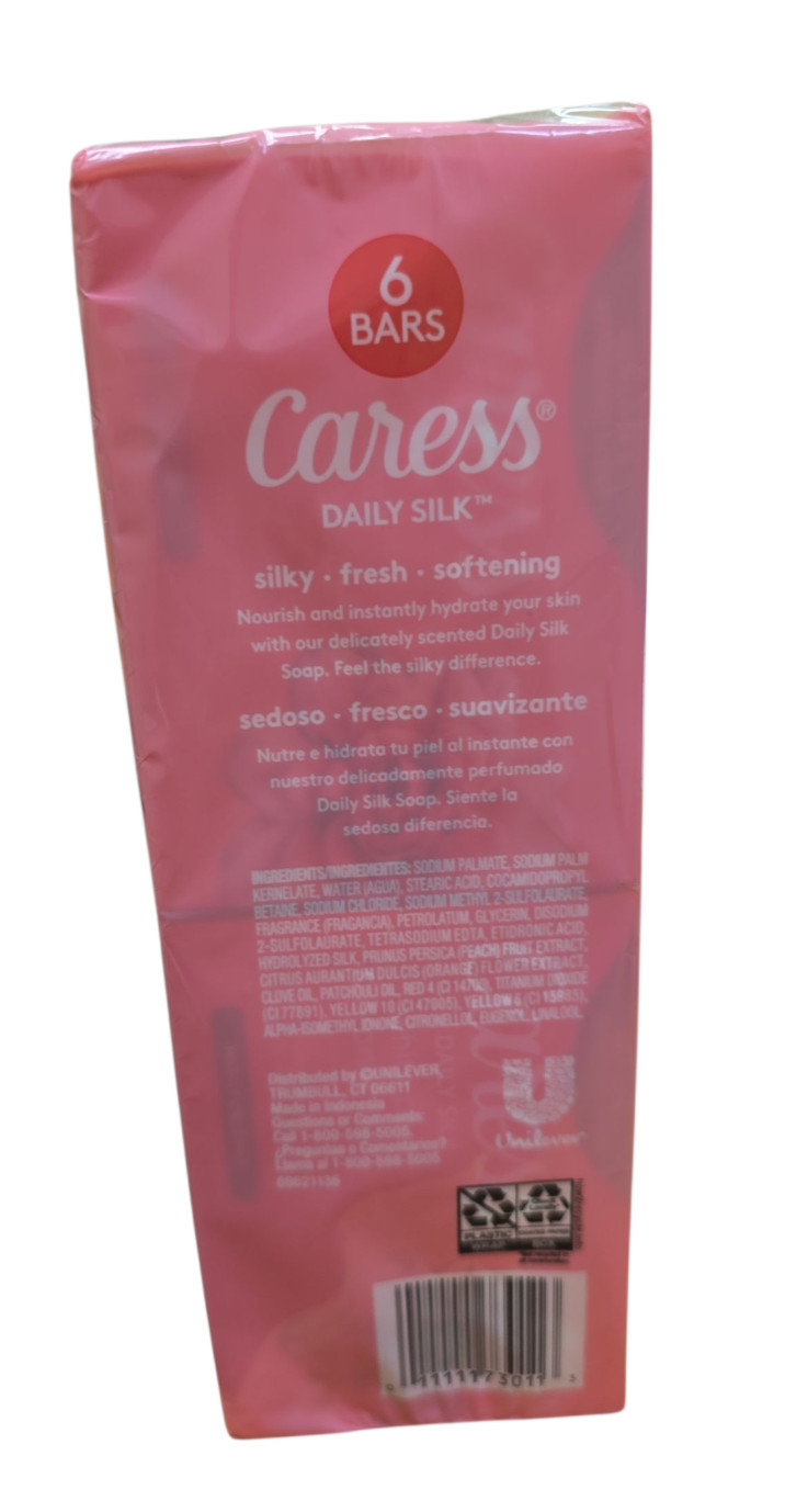 Caress Daily Silk Floral Essence White Peach & Orange Blossom Bar Soap | 6 Bars