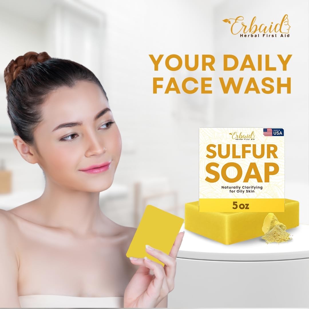 Sulfur Soap Bar Natural Acne Soap Skincare, 5oz