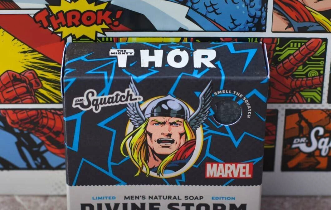 2 PACK Dr Squatch Limited Edition Divine Storm Marvel THOR!!