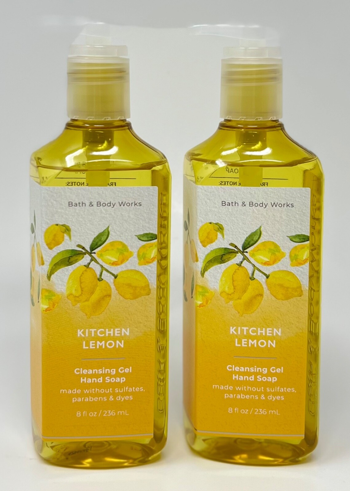 2 NEW BATH & BODY WORKS KITCHEN LEMON CLEANSING GEL HAND SOAP WASH PUMP 8 OZ