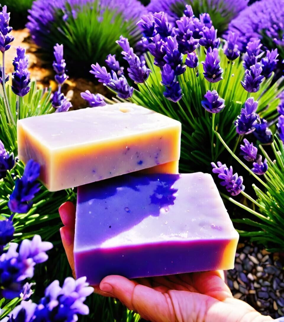 Lavender Handmade Organic Soap Bar Natural Oil Wonderful Scent Premium Body Spa