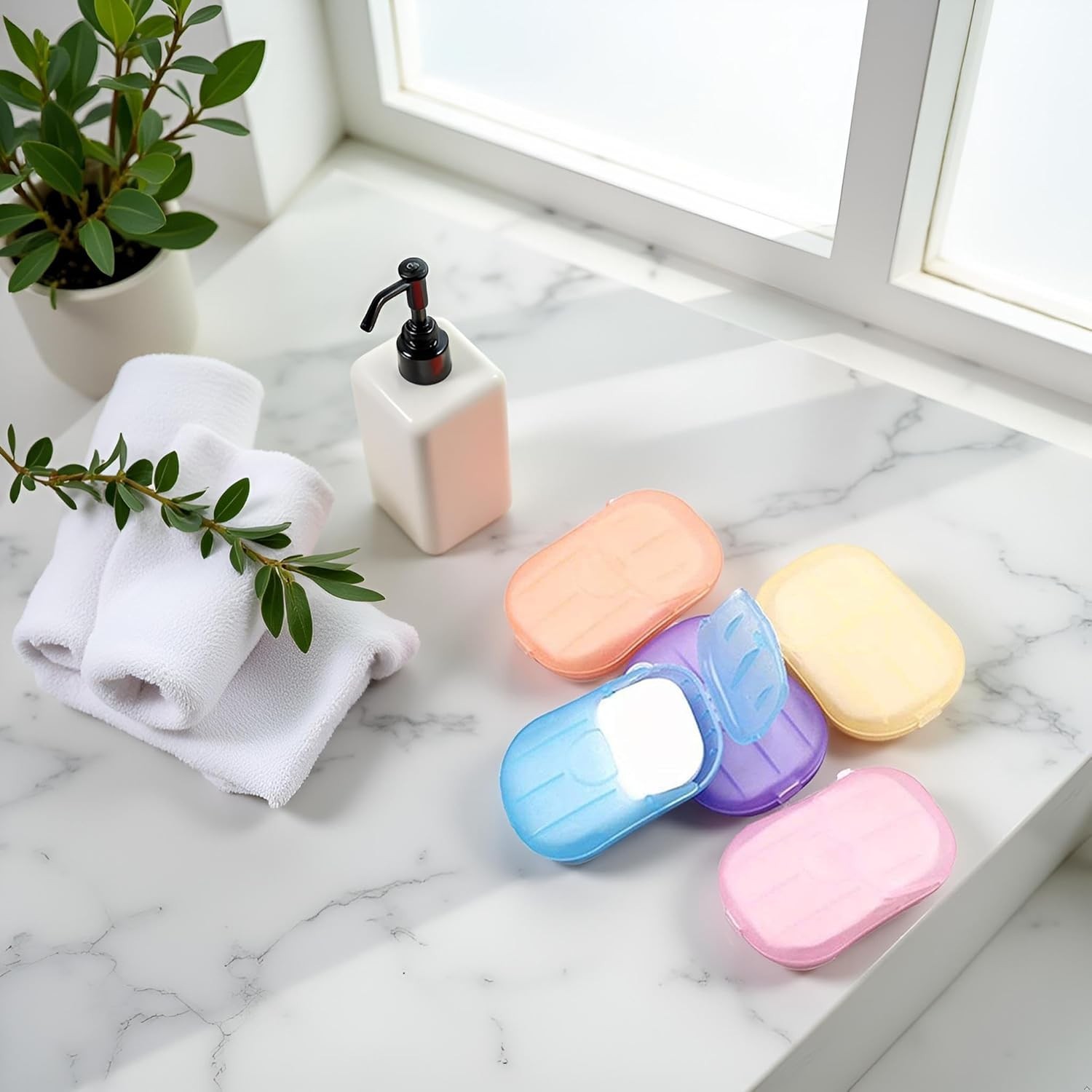 500 Sheets Colorful Disposable Soap Paper 5 Boxes Hand Cleaner Fragrance Mini…