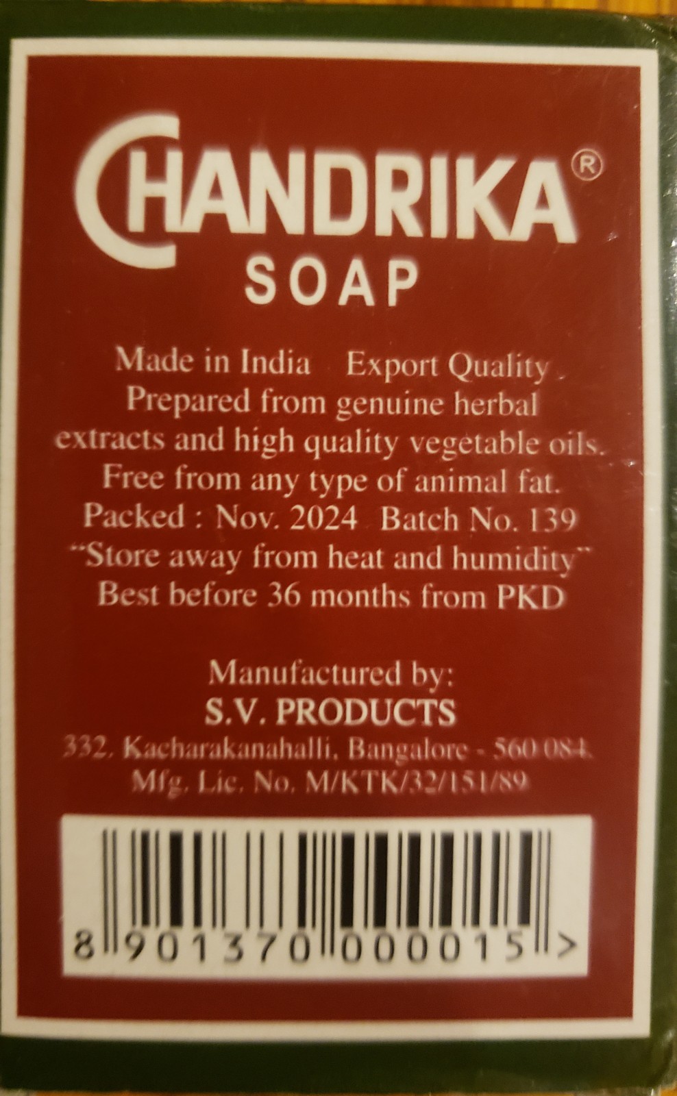 LOT OF 2 New In Box Chandrika Ayurvedic Soap Vegan All Skin Types Made In India