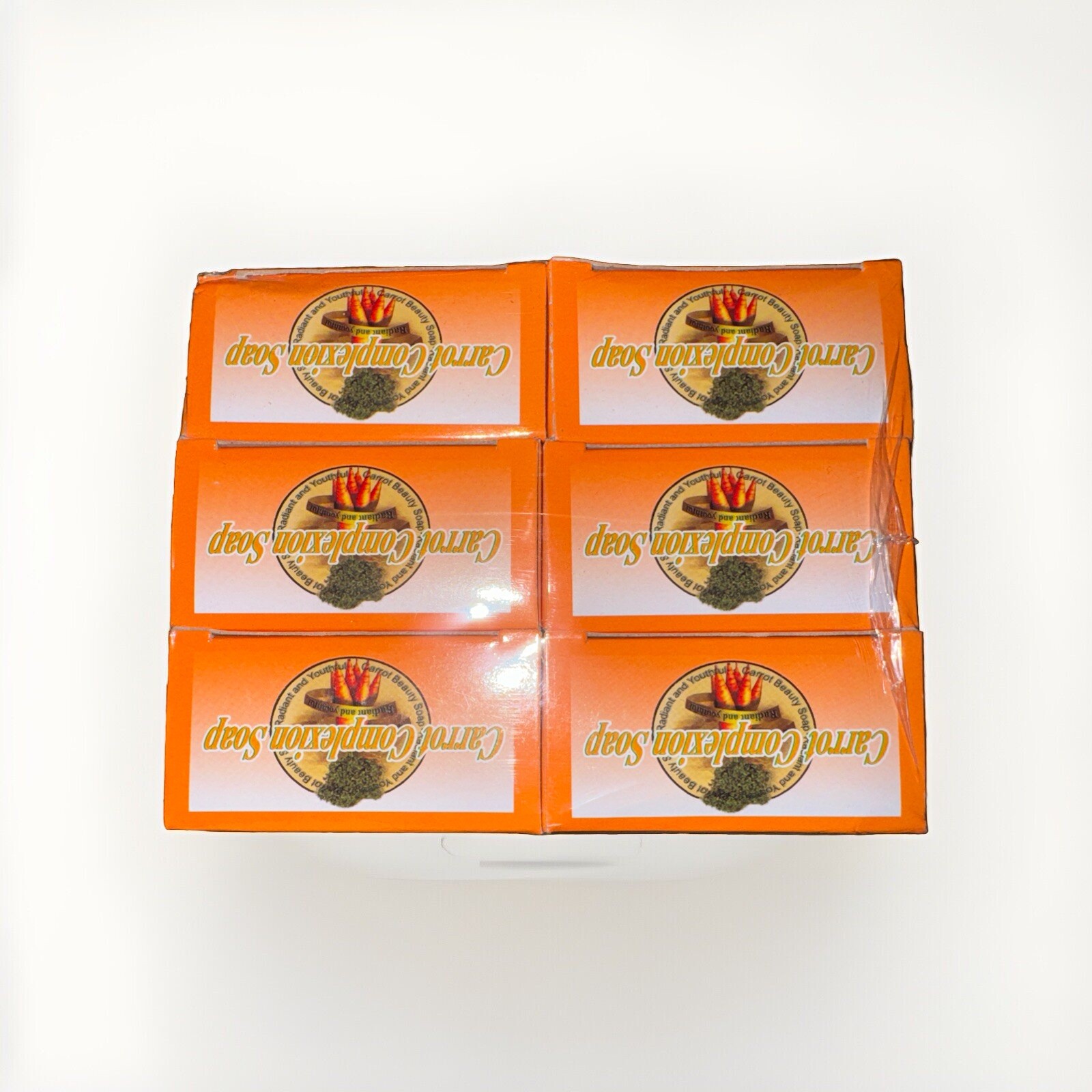 6PCS Carrot Complexion Soap Beauty Bar with Carrot Oil -200g